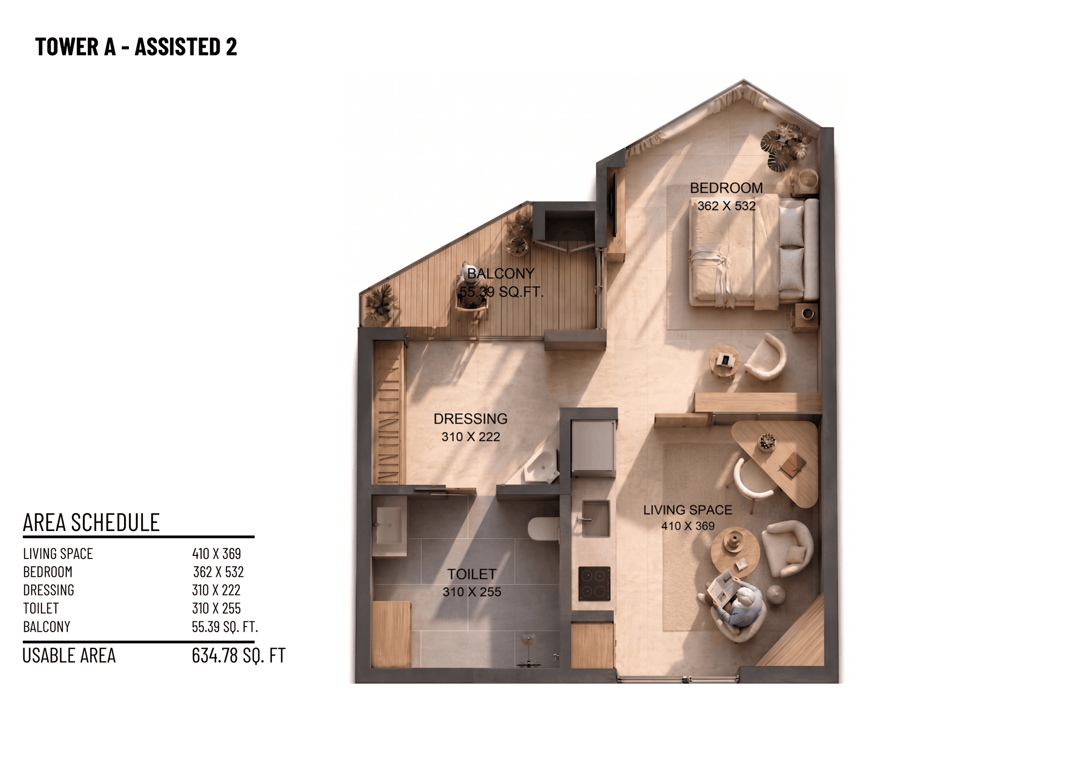 1 BHK Independent floor plan