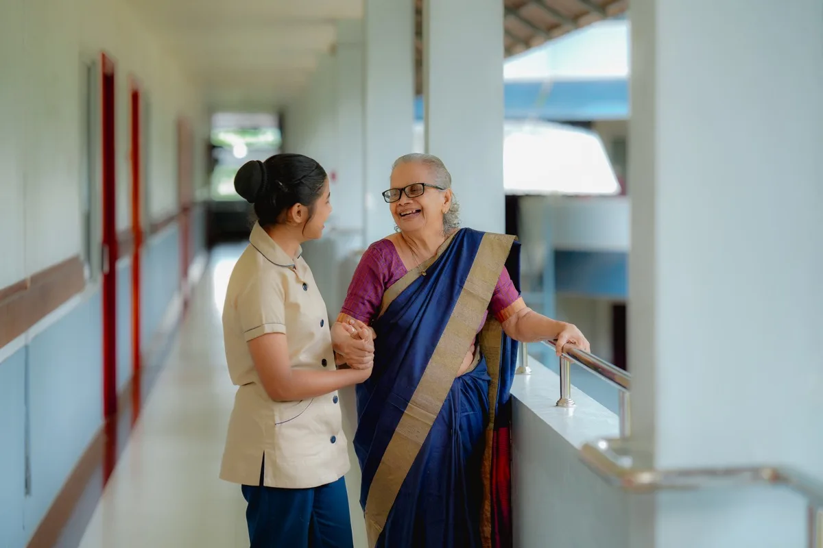 Resident with caregiver